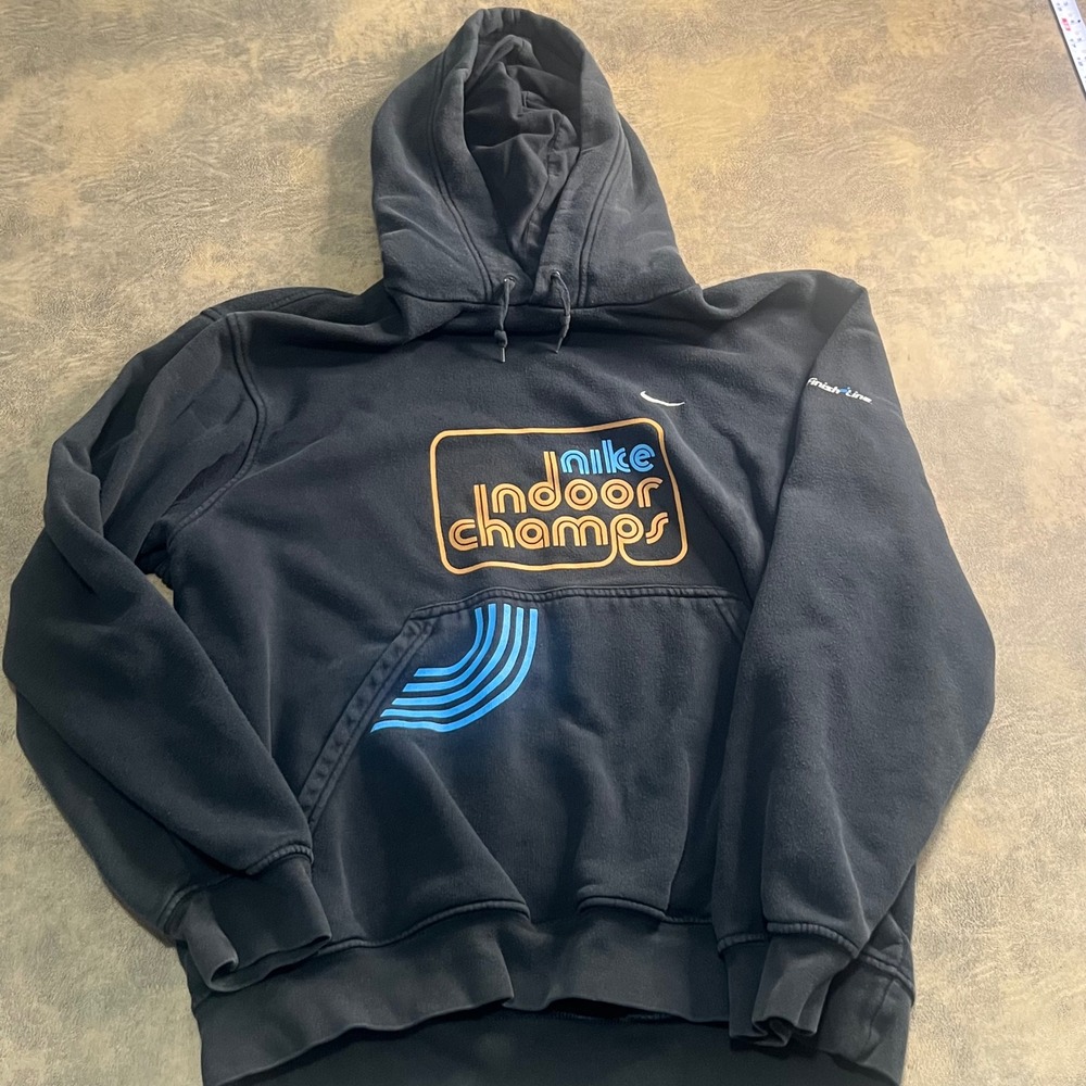 Nike Hoodie Mens M Black Indoor Champs‎ Finish Line Soccer VTG Y2K